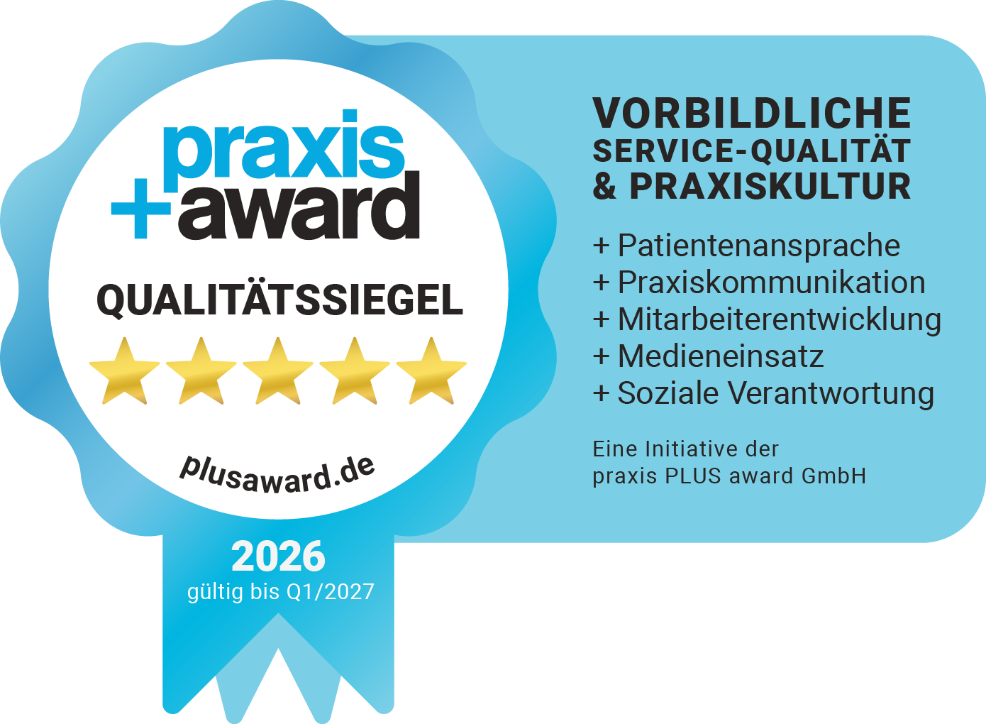 Praxis award Qualit&auml;tssigel 2026